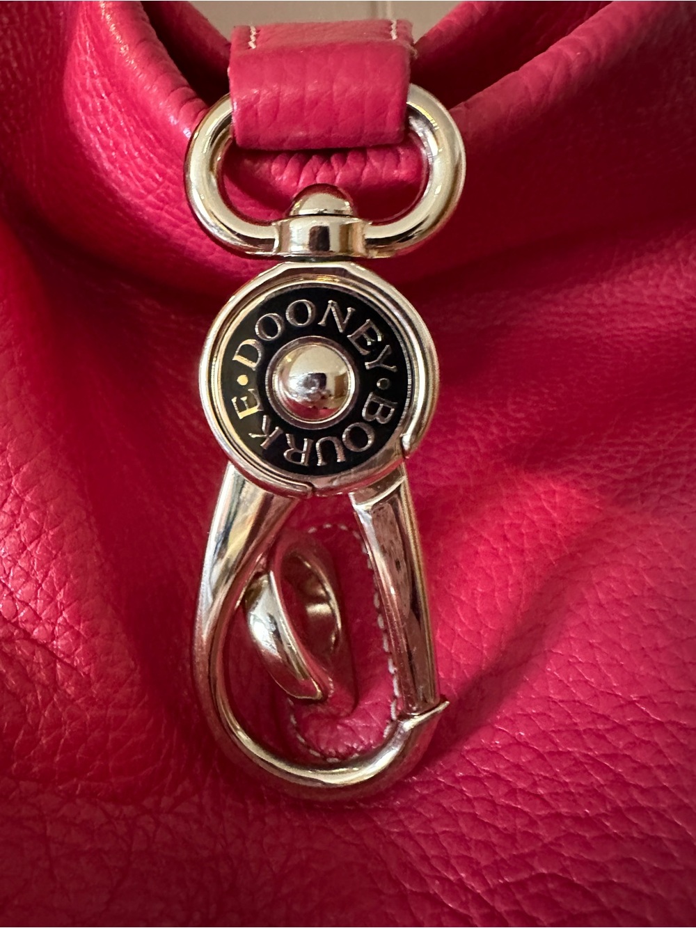 Dooney & Bourke Hot Pink Leather Shoulder Hobo with Gold Hardware - Picture 4 of 12